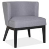 OfficeSource Bowery barrel back guest chair with extra large padded seat and Coastal Gray wood legs in a modern office reception area