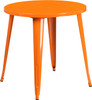 30'' Round Orange Metal Indoor-Outdoor Table