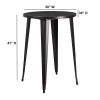 30'' Round Black-Antique Gold Metal Indoor-Outdoor Bar Height Table