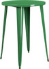 30'' Round Green Metal Indoor-Outdoor Bar Height Table