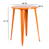 30'' Round Orange Metal Indoor-Outdoor Bar Height Table