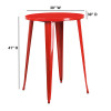 30'' Round Red Metal Indoor-Outdoor Bar Height Table