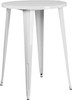 30'' Round White Metal Indoor-Outdoor Bar Height Table