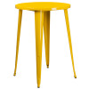 30'' Round Yellow Metal Indoor-Outdoor Bar Table Set with 4 Cafe Stools