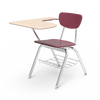 3000 Series Chair Combo, Tablet Arm Top, Wine Seat and Back, Sandstone Top, Chrome Frame - Set of 2 Chairs