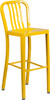30'' High Yellow Metal Indoor-Outdoor Barstool with Vertical Slat Back