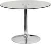 39.25'' Round Glass Table with 29''H Chrome Base