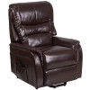 TYCOON Series Brown Leather Remote Powered Lift Recliner