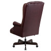 High Back Traditional Fully Tufted Burgundy Leather Executive Swivel Ergonomic Office Chair with Arms