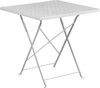 28'' Square White Indoor-Outdoor Steel Folding Patio Table
