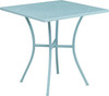 28'' Square Sky Blue Indoor-Outdoor Steel Patio Table