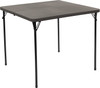 34'' Square Bi-Fold Dark Gray Plastic Folding Table with Carrying Handle