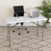 24''W x 48''L Granite White Plastic Folding Table