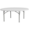 72'' Round Granite White Plastic Folding Table