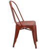 Distressed Kelly Red Metal Indoor-Outdoor Stackable Chair