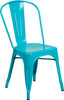 Crystal Teal-Blue Metal Indoor-Outdoor Stackable Chair