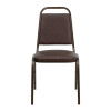 TYCOON Series Trapezoidal Back Stacking Banquet Chair in Brown Vinyl - Copper Vein Frame