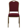 TYCOON Series Crown Back Stacking Banquet Chair in Burgundy Fabric - Gold Frame