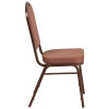TYCOON Series Crown Back Stacking Banquet Chair in Brown Fabric - Copper Vein Frame
