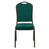 TYCOON Series Crown Back Stacking Banquet Chair in Green Fabric - Gold Vein Frame
