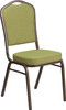 TYCOON Series Crown Back Stacking Banquet Chair in Moss Fabric - Gold Vein Frame