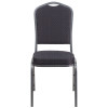 TYCOON Series Crown Back Stacking Banquet Chair in Black Patterned Fabric - Silver Vein Frame