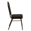 TYCOON Series Crown Back Stacking Banquet Chair in Brown Patterned Fabric - Gold Vein Frame