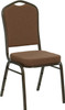 TYCOON Series Crown Back Stacking Banquet Chair in Coffee Fabric - Gold Vein Frame