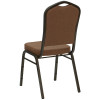 TYCOON Series Crown Back Stacking Banquet Chair in Coffee Fabric - Gold Vein Frame