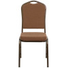 TYCOON Series Crown Back Stacking Banquet Chair in Coffee Fabric - Gold Vein Frame