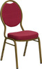 TYCOON Series Teardrop Back Stacking Banquet Chair in Burgundy Patterned Fabric - Gold Frame