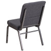 TYCOON Series 18.5''W Stacking Church Chair in Dark Gray Fabric - Silver Vein Frame