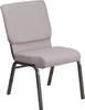 TYCOON Series 18.5''W Stacking Church Chair in Gray Dot Fabric - Silver Vein Frame