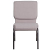 TYCOON Series 18.5''W Stacking Church Chair in Gray Dot Fabric - Silver Vein Frame