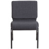 TYCOON Series 21''W Church Chair in Dark Gray Fabric - Silver Vein Frame