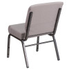 TYCOON Series 21''W Church Chair in Gray Dot Fabric - Silver Vein Frame