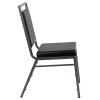 TYCOON Series Square Back Stacking Banquet Chair in Black Vinyl with Silvervein Frame