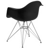 Alonza Series Black Plastic Chair with Chrome Base