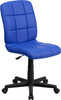 Mid-Back Blue Quilted Vinyl Swivel Task Office Chair