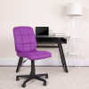 Mid-Back Purple Quilted Vinyl Swivel Task Office Chair