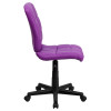 Mid-Back Purple Quilted Vinyl Swivel Task Office Chair