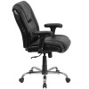 TYCOON Series Big & Tall 400 lb. Rated Black Leather Ergonomic Task Office Chair with Chrome Base and Adjustable Arms