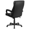 High Back Black Leather Executive Swivel Office Chair with Slight Mesh Accent and Arms