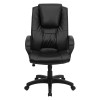 High Back Black Leather Executive Swivel Office Chair with Oversized Headrest and Arms