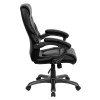 High Back Black Leather Overstuffed Executive Swivel Ergonomic Office Chair with Arms