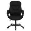 High Back Black Microfiber Contemporary Executive Swivel Ergonomic Office Chair with Arms