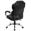 High Back Transitional Style Black Leather Executive Swivel Office Chair with Arms