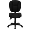 Mid-Back Black Fabric Multifunction Swivel Ergonomic Task Office Chair with Pillow Top Cushioning