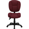 Mid-Back Burgundy Fabric Multifunction Swivel Ergonomic Task Office Chair with Pillow Top Cushioning