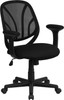 Y-GO Office Chair Mid-Back Black Mesh Swivel Task Office Chair with Arms